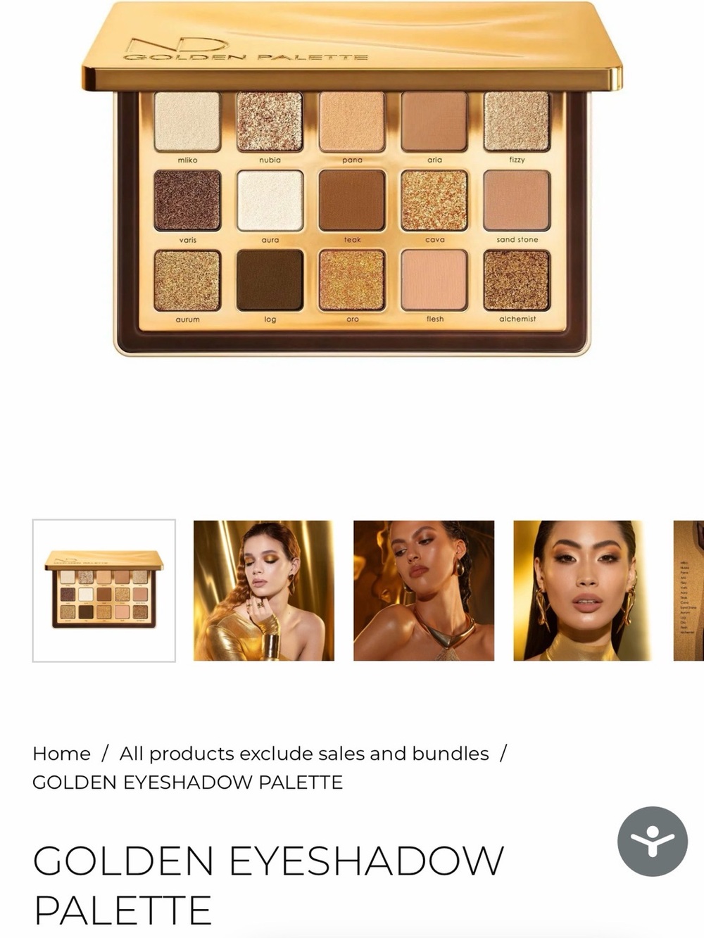 Natasha Denona Golden Eyeshadow Palette 15 Shades